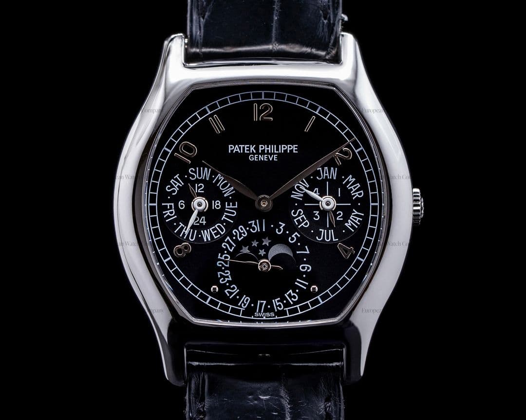 Patek Philippe Perpetual Calendar 5040P Tonneau Platinum / Black Dial RARE