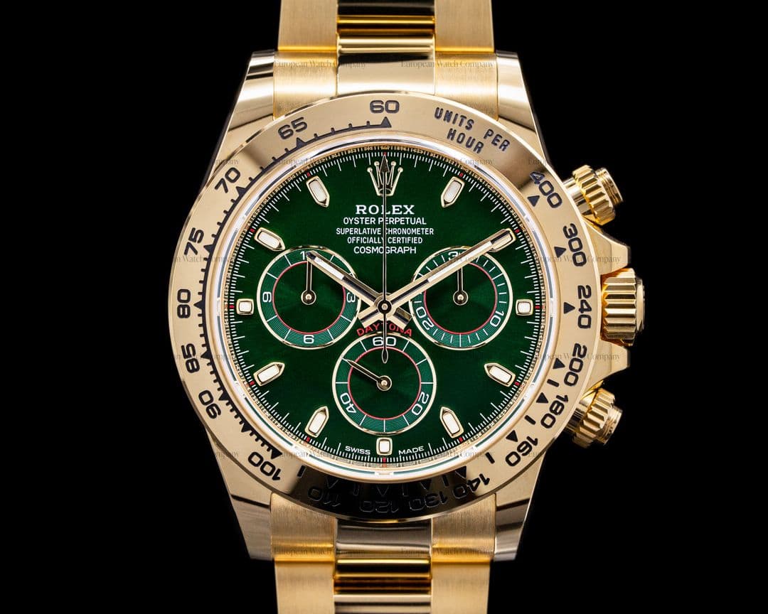 Rolex Daytona 116508 18k Yellow Gold / Green Dial Like New 2020