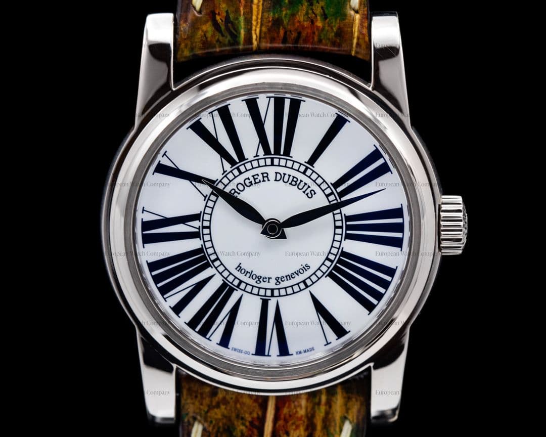 Roger Dubuis Hommage White Enamel Dial 18K White Gold Chronometre RARE