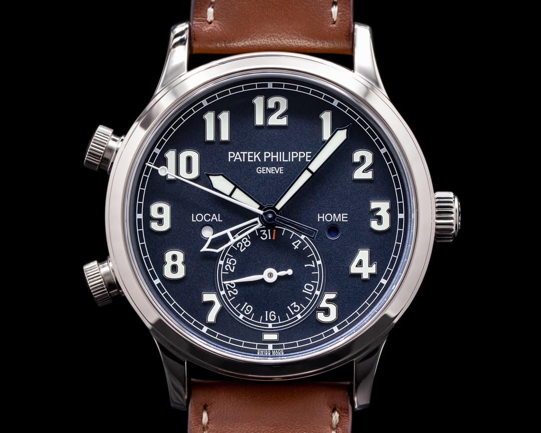 Patek Philippe Calatrava 5524G Pilot Travel Time 18k White Gold 