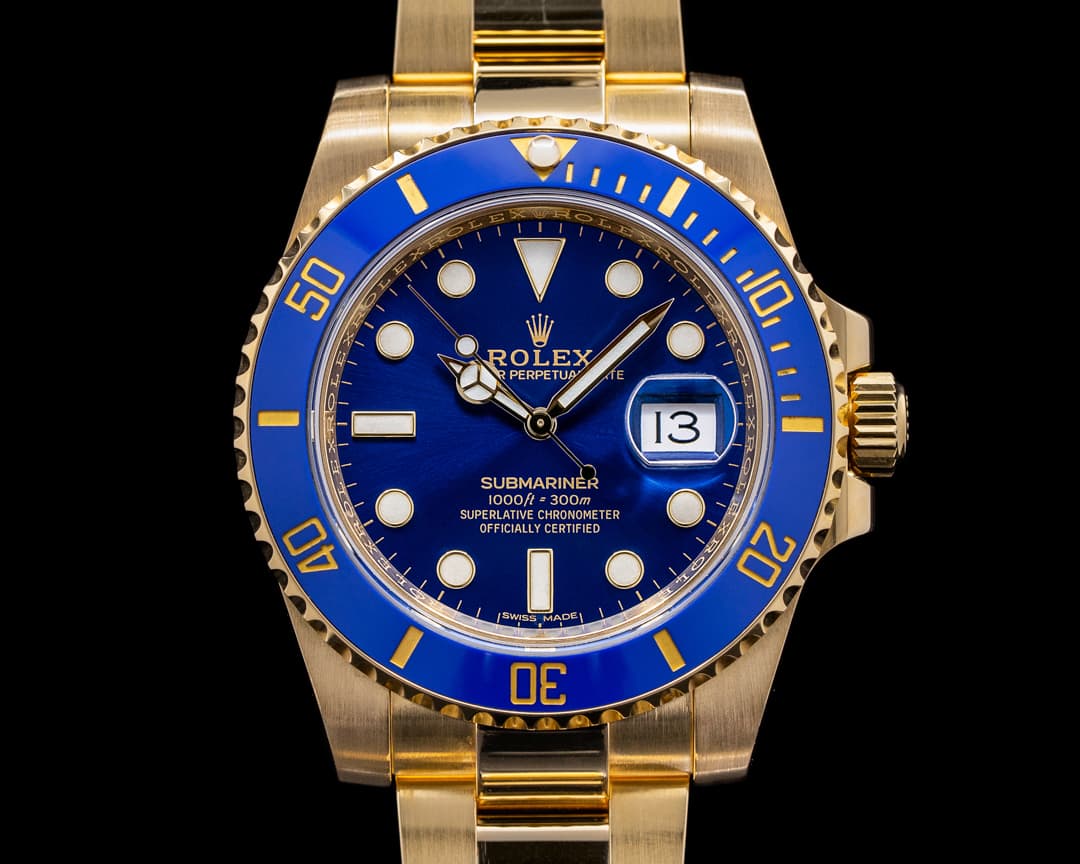 Rolex Submariner 116618 18K Yellow Gold Blue Dial 