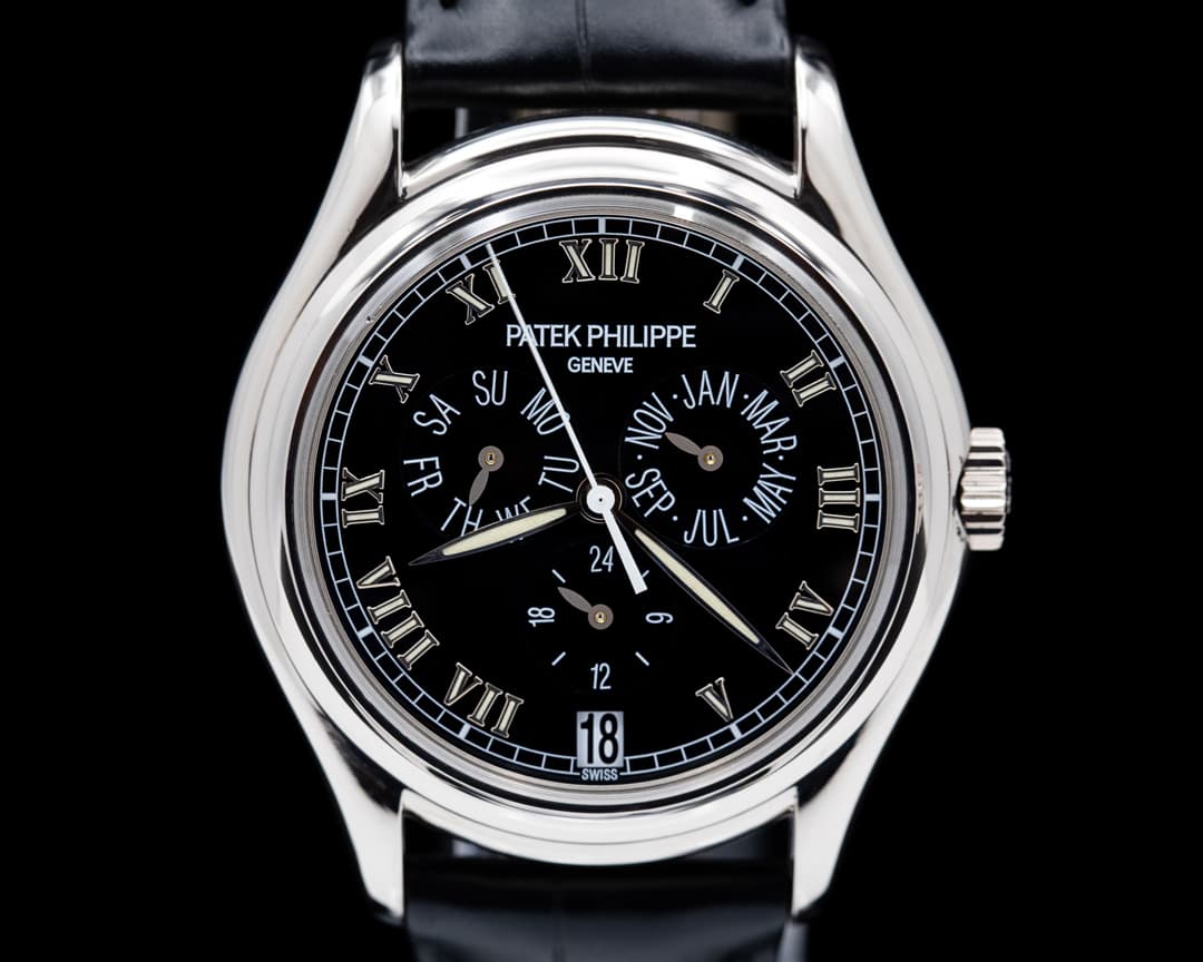 Patek Philippe Annual 5035G Calendar 18K White Gold Black Dial 