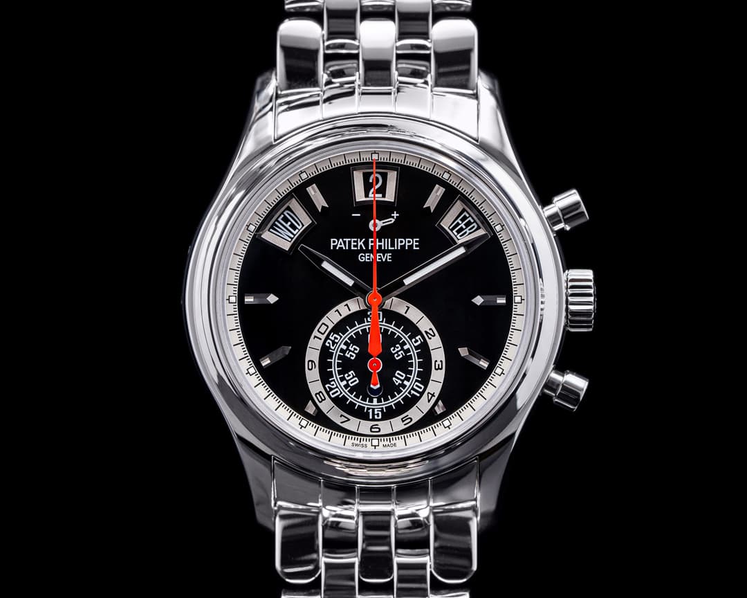 Patek Philippe Annual Calendar 5960/1A-010 Black Dial Chronograph SS RARE