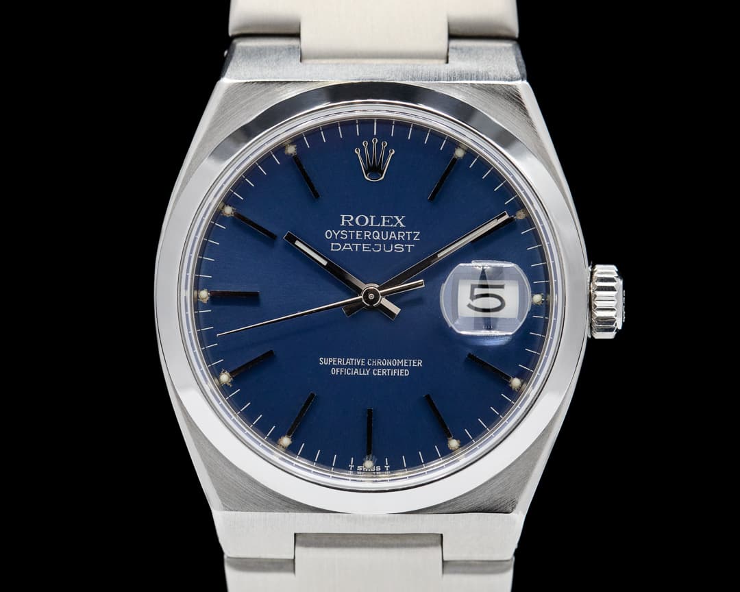 Rolex OysterQuartz Datejust Blue Dial / SS