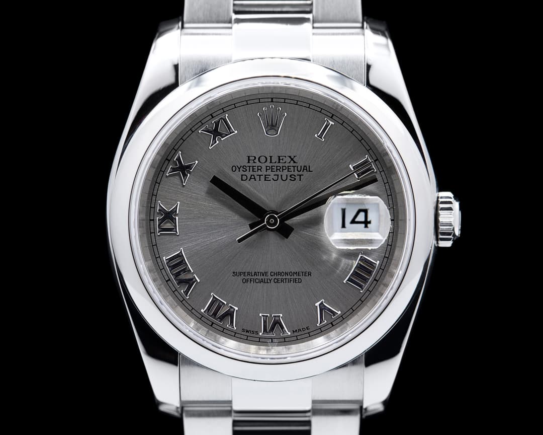 Rolex Datejust 116200 Rhodium Roman Silver Dial
 