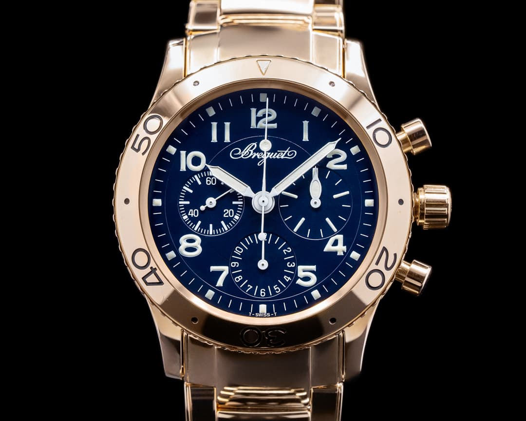 Breguet Type XX 3800 Aeronavale Blue Dial 18k Rose Gold