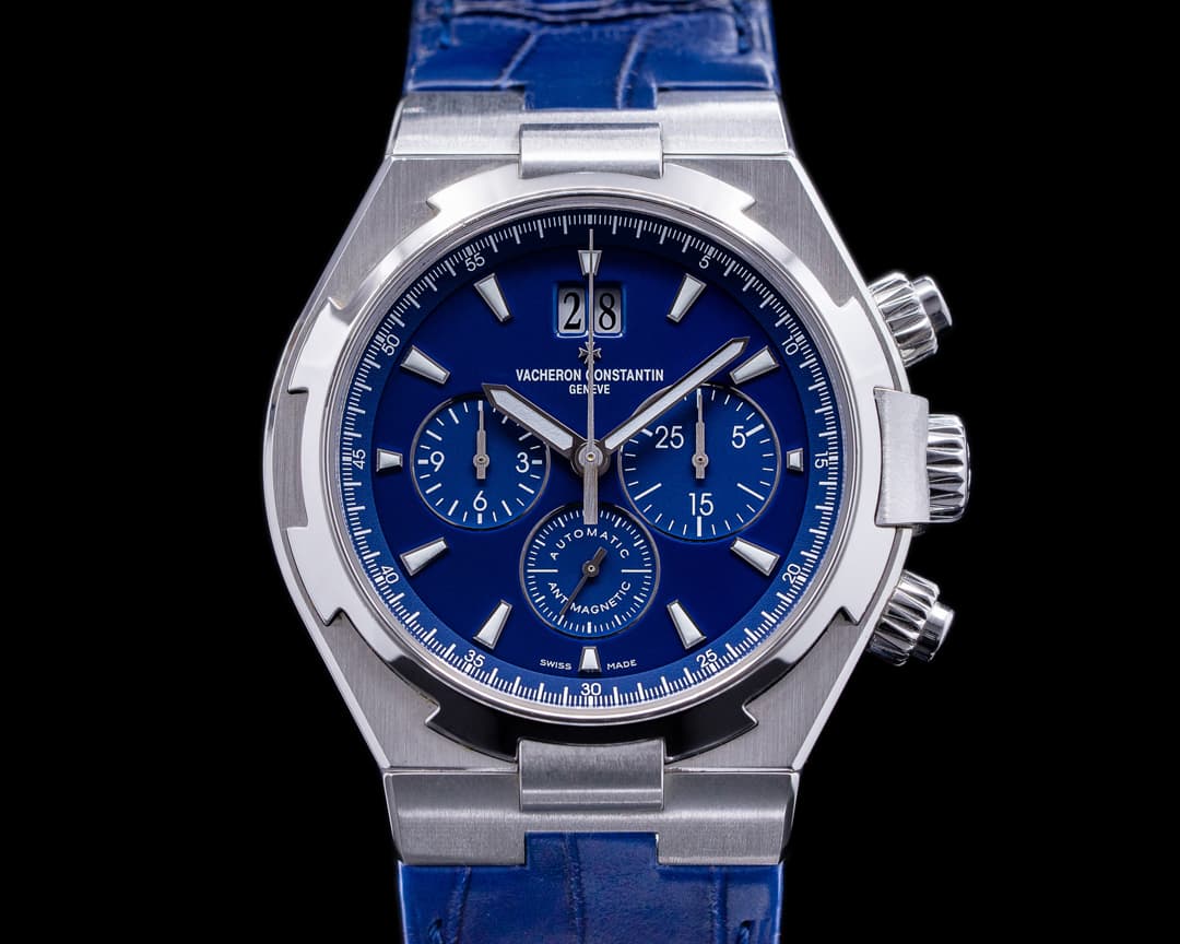 Vacheron Constantin Overseas 49150 Chronograph Blue Dial SS FULL SET 