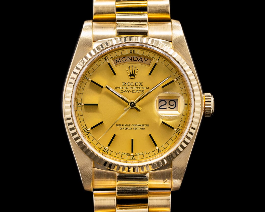 Rolex Day Date 18038 Champagne Dial Yellow Gold c. 1983