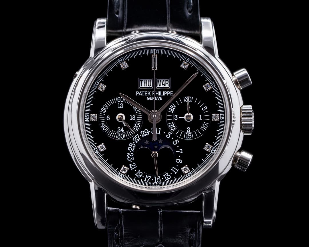 Patek Philippe Perpetual Calendar 3970P Chronograph Platinum Black Diamond FULL SET