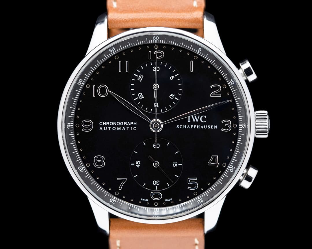 IWC Portuguese Chronograph SS Black Dial
