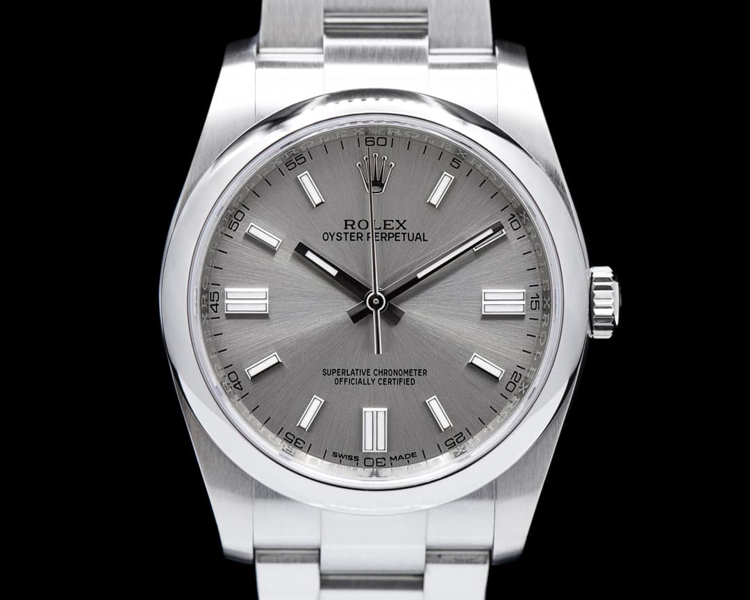 Rolex Oyster Perpetual 116000 SS Rhodium Dial 