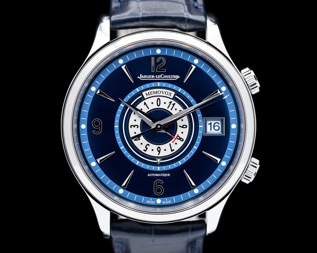 Jaeger LeCoultre Master Control Memovox Timer Alarm SS Blue Dial LIMITED