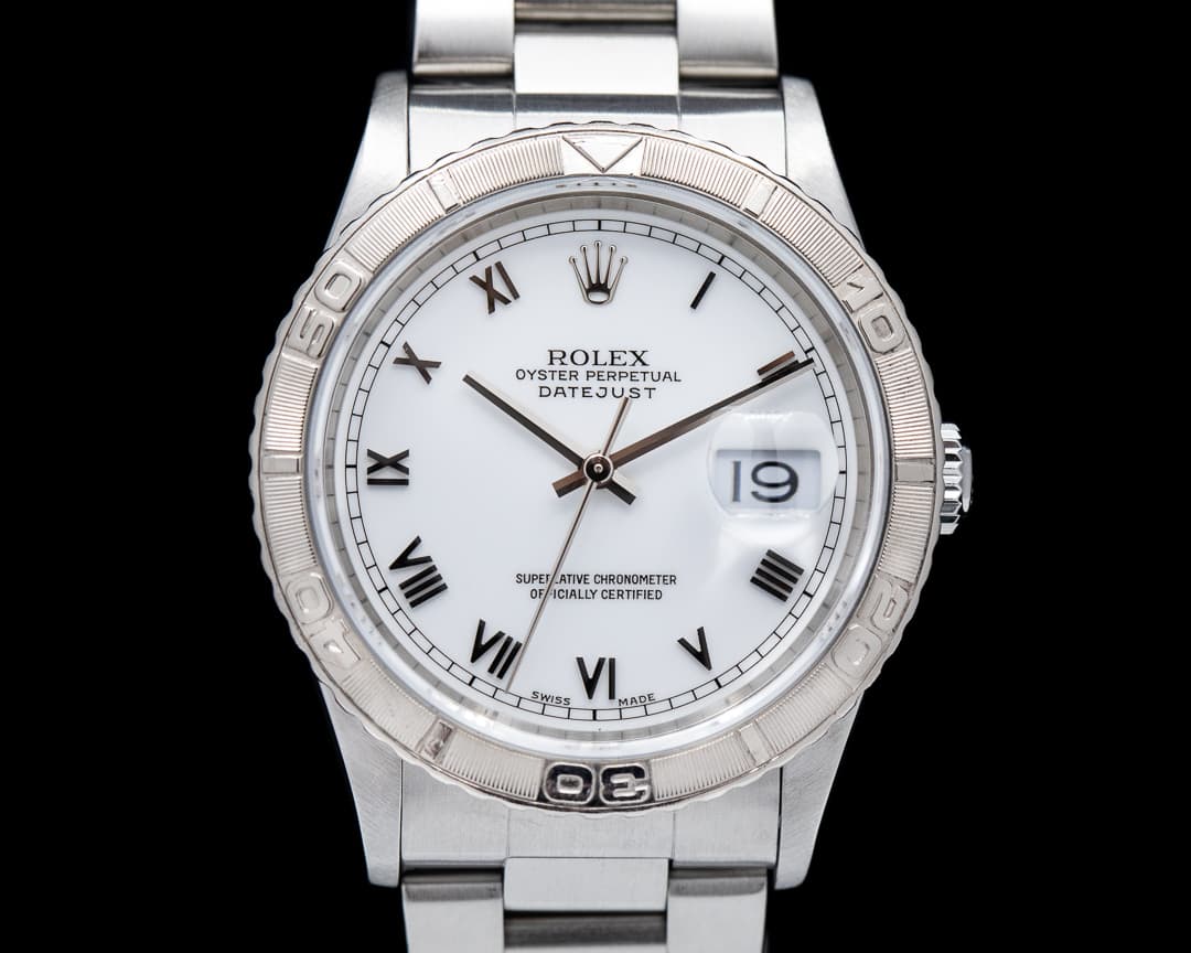 Rolex Datejust Turn O Graph SS White Roman Dial 