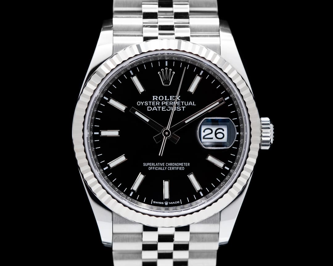 Rolex Datejust Black Stick Dial / Jubilee Bracelet