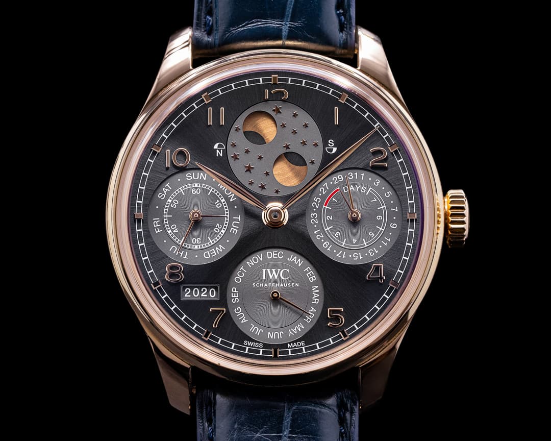IWC Portuguese Perpetual Calendar Grey Dial 18K Rose Gold 