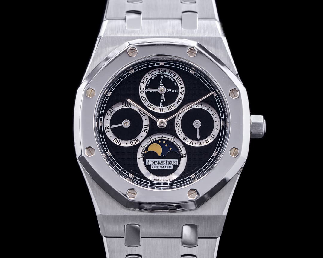 Audemars Piguet Royal Oak 25820SP Perpetual Calendar Black Dial SS / Platinum 