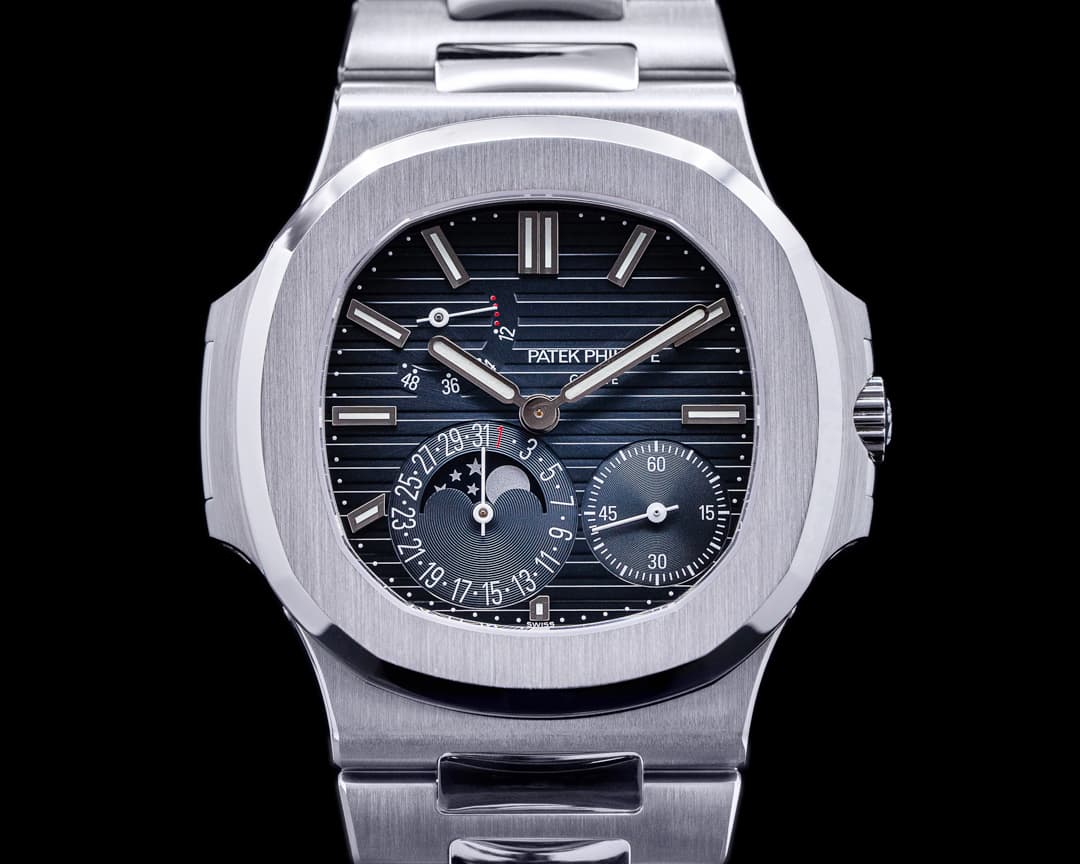 Patek Philippe Jumbo Nautilus 5712 Moonphase Power Reserve SS FULL SET