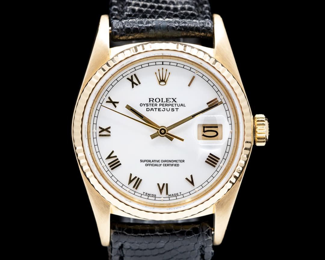 Rolex Datejust 16018 18k Yellow Gold / White Dial