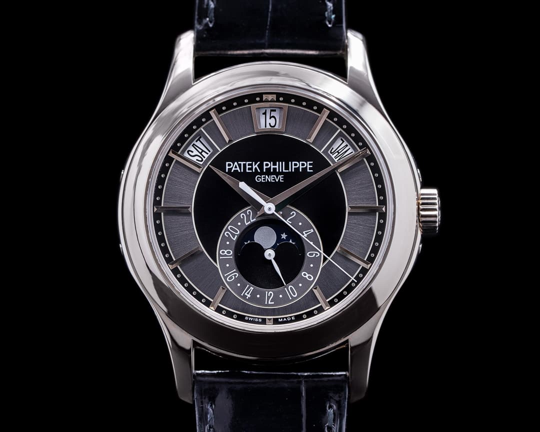 Patek Philippe Annual Calendar 5205G Grey Dial 18K White Gold Black Dial