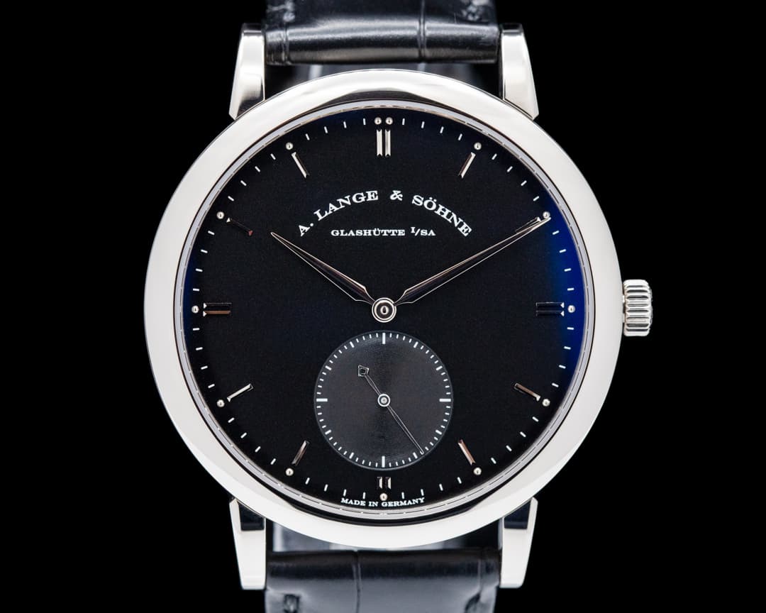 A. Lange and Sohne Grand Saxonia 307.029 Automatik 18K White Gold / Black Dial