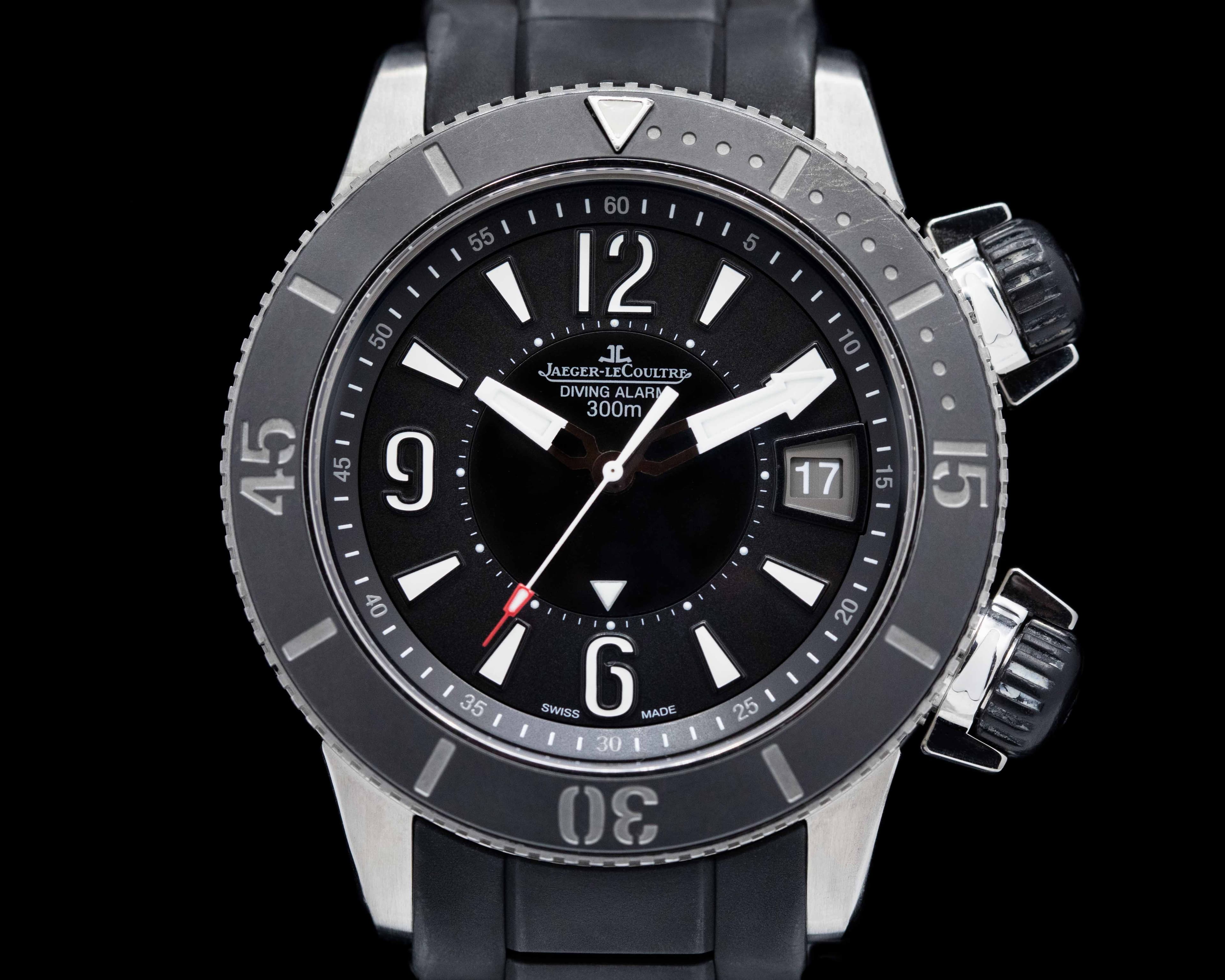Jaeger LeCoultre Master Compressor Diving Navy Seals Alarm / Rubber Bracelet