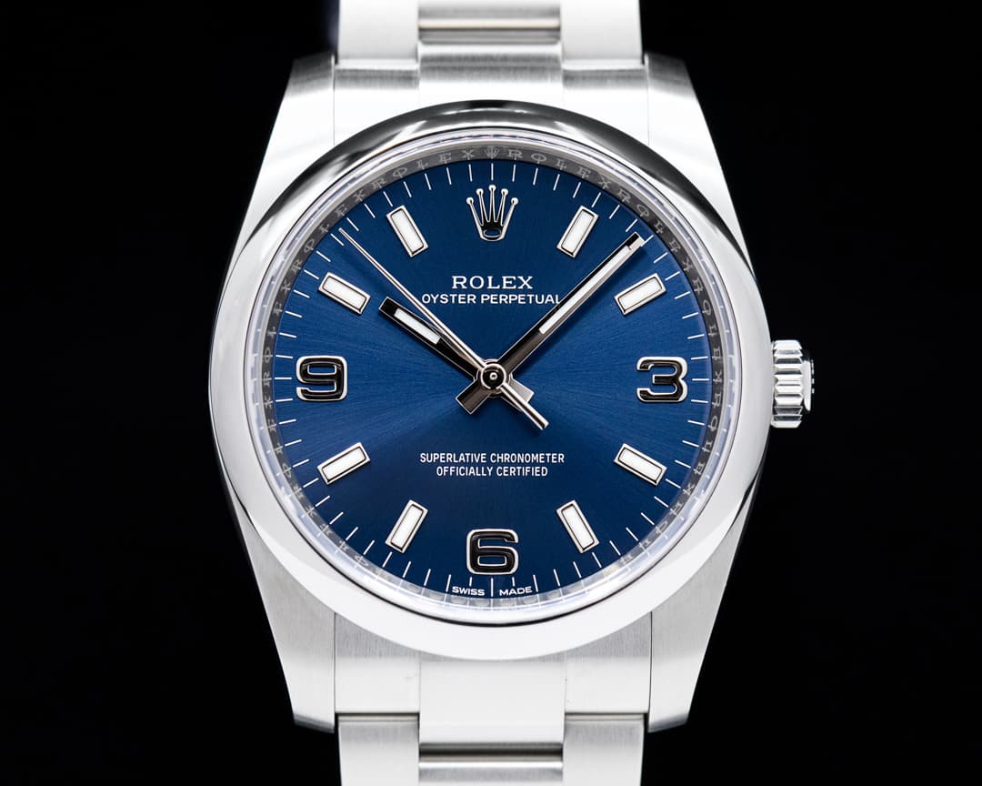 Rolex Oyster Perpetual Blue Dial SS