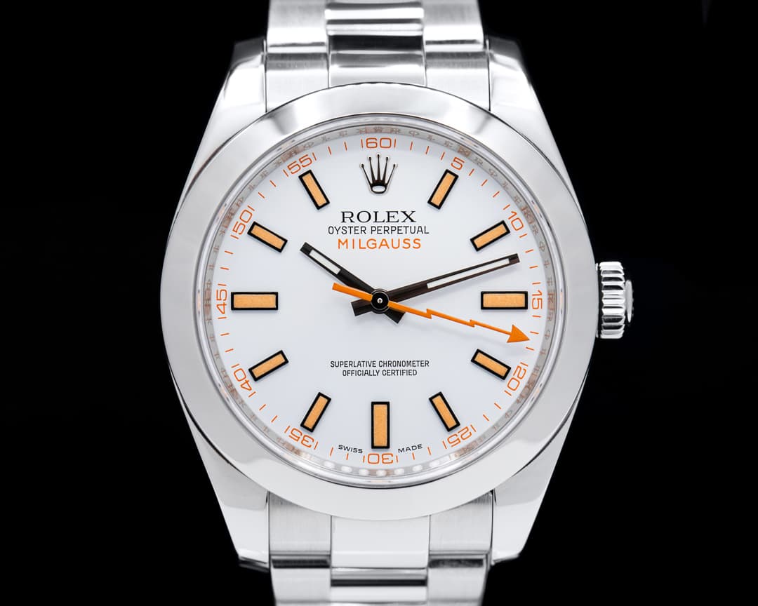 Rolex Milgauss SS White Dial 116400