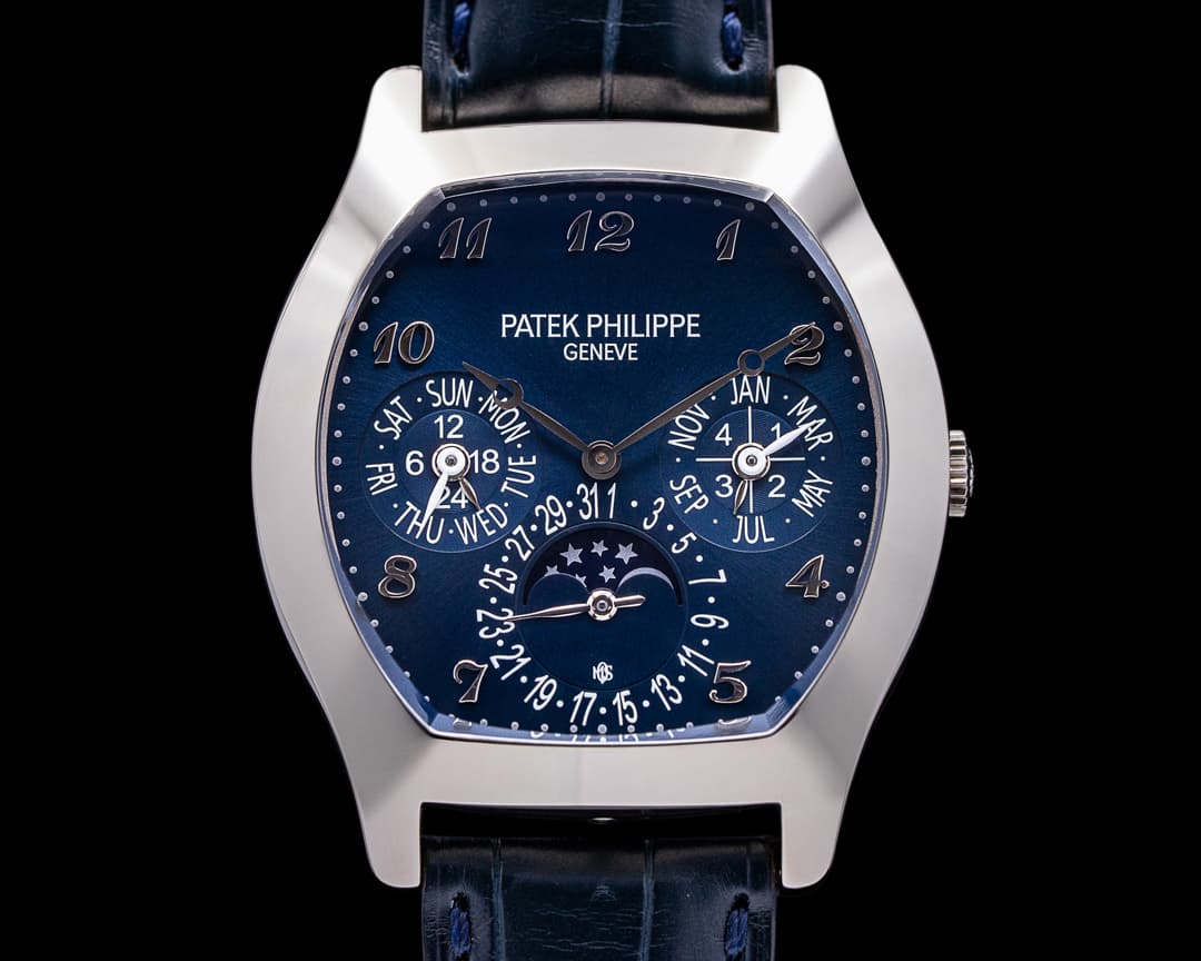 Patek Philippe Perpetual Calendar 5041G Tonneau 18K White Gold Blue Dial UNIQUE PIECE