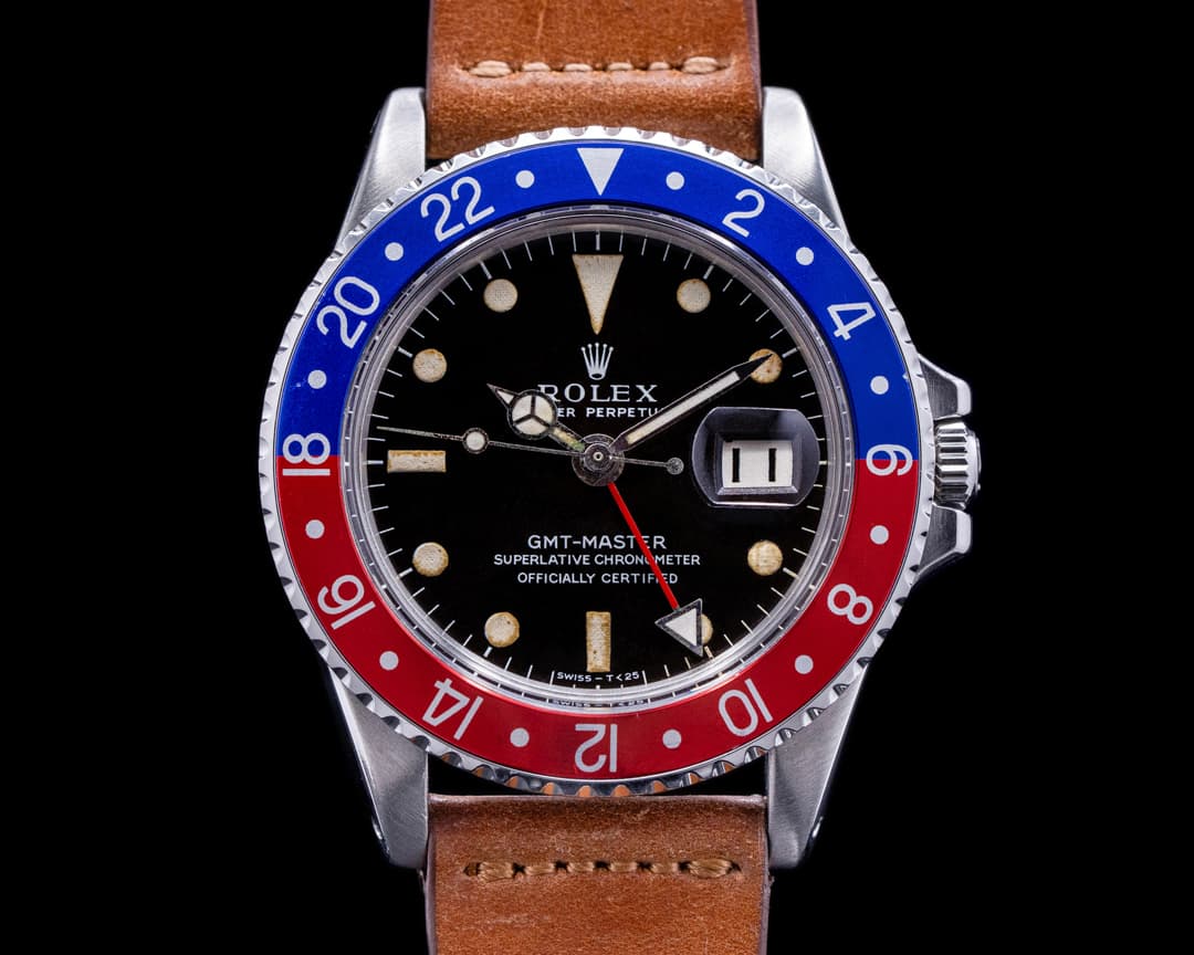 Rolex Vintage GMT Master "Pepsi Bezel" SS "Long E" c. 1970