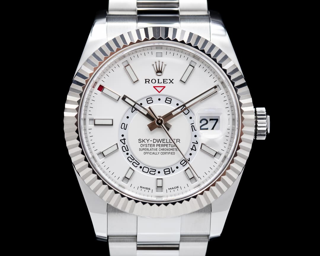 Rolex Sky Dweller 326934 Steel White Dial SS 