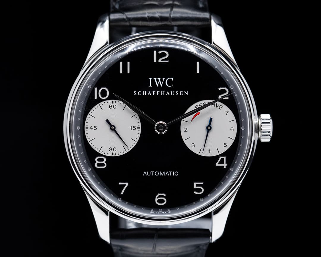IWC Portuguese 7 Day Automatic SS Black Dial