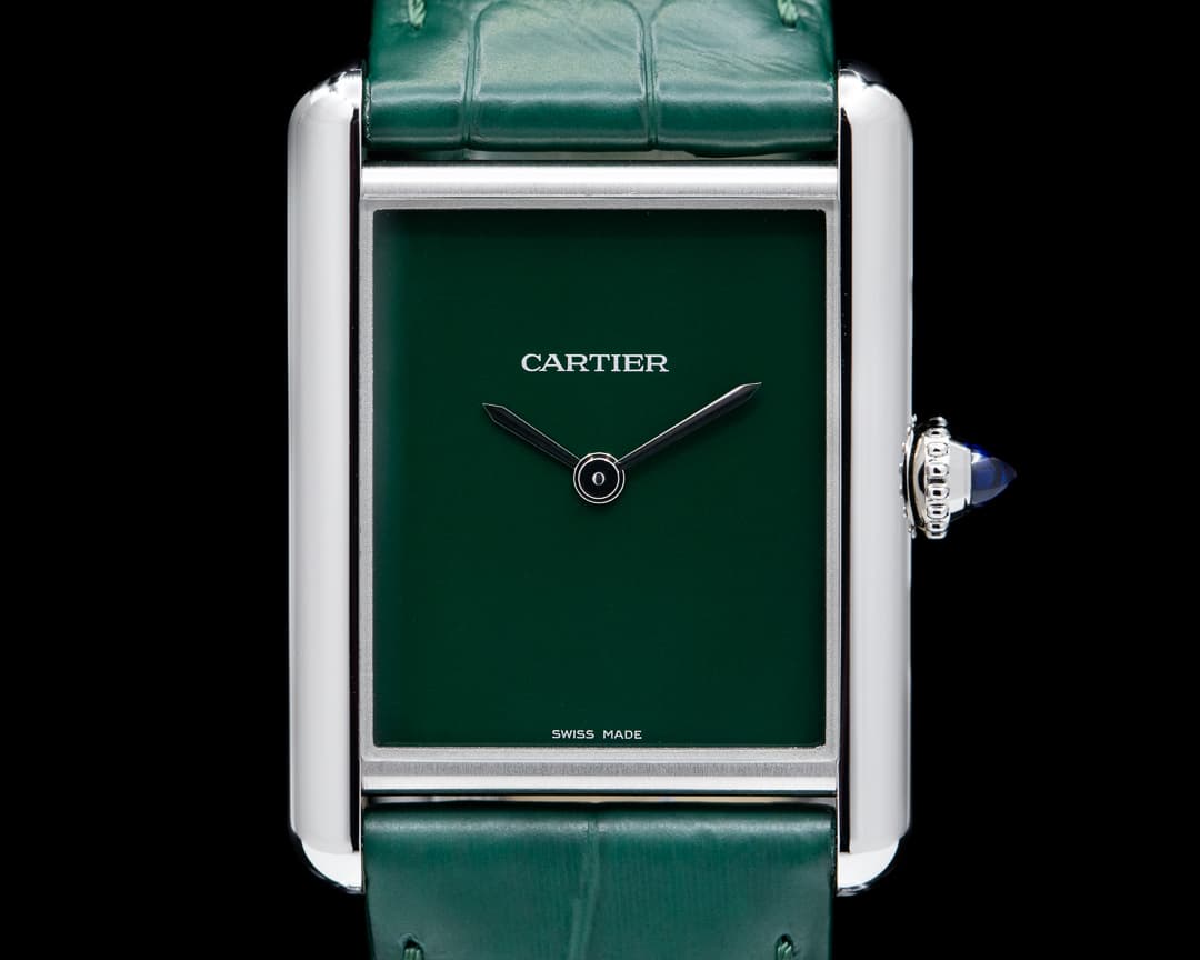 Cartier Tank Must Watch SS Large GREEN 2021