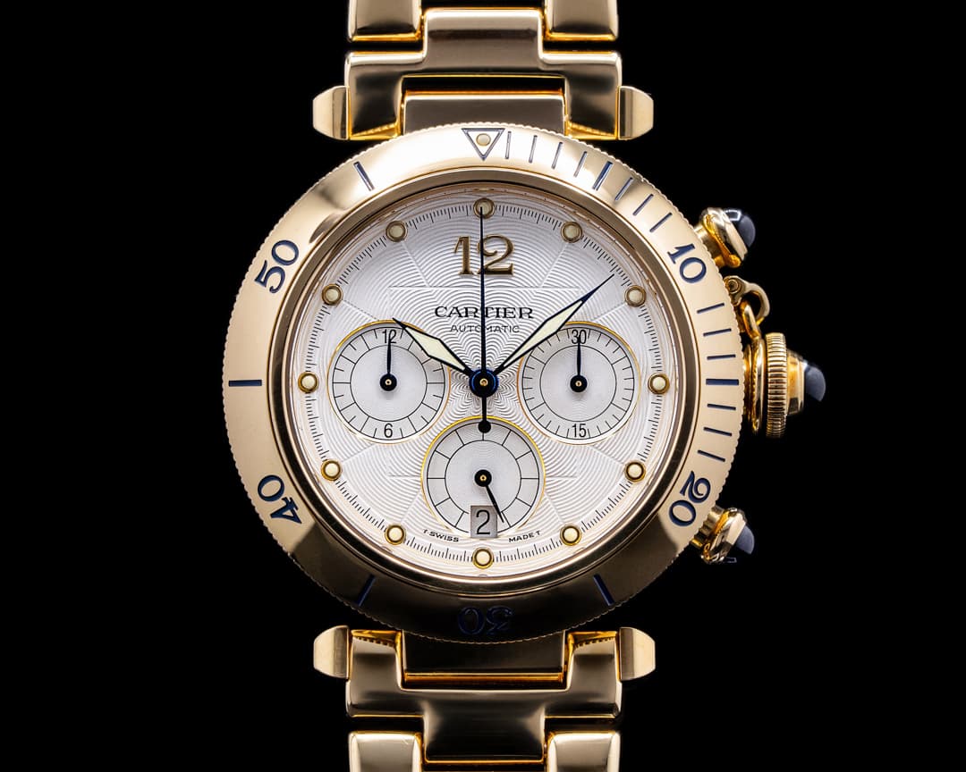 Cartier Pasha Chronograph 2111 Automatic 18k Yellow Gold
