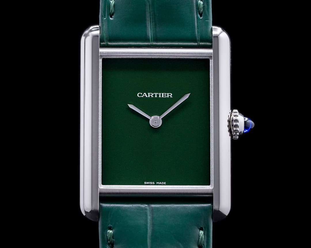 Cartier Tank Must Watch SS Large GREEN 2021