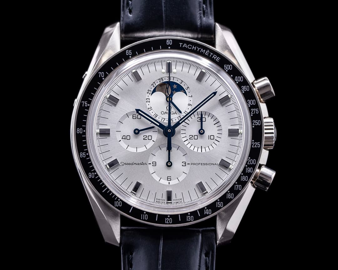 Omega Speedmaster 18k White Gold Moonphase RARE