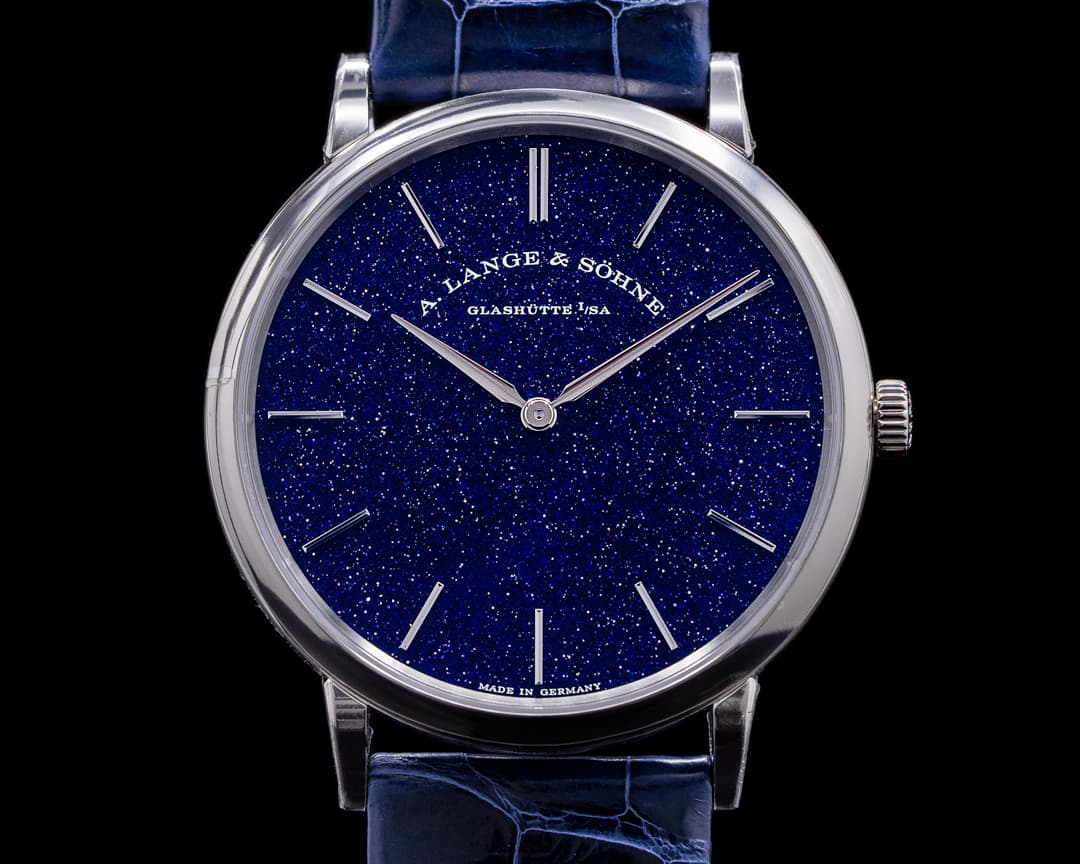 A. Lange and Sohne Saxonia 205.086 Thin Manual Wind Blue Gold-Flux Dial UNWORN