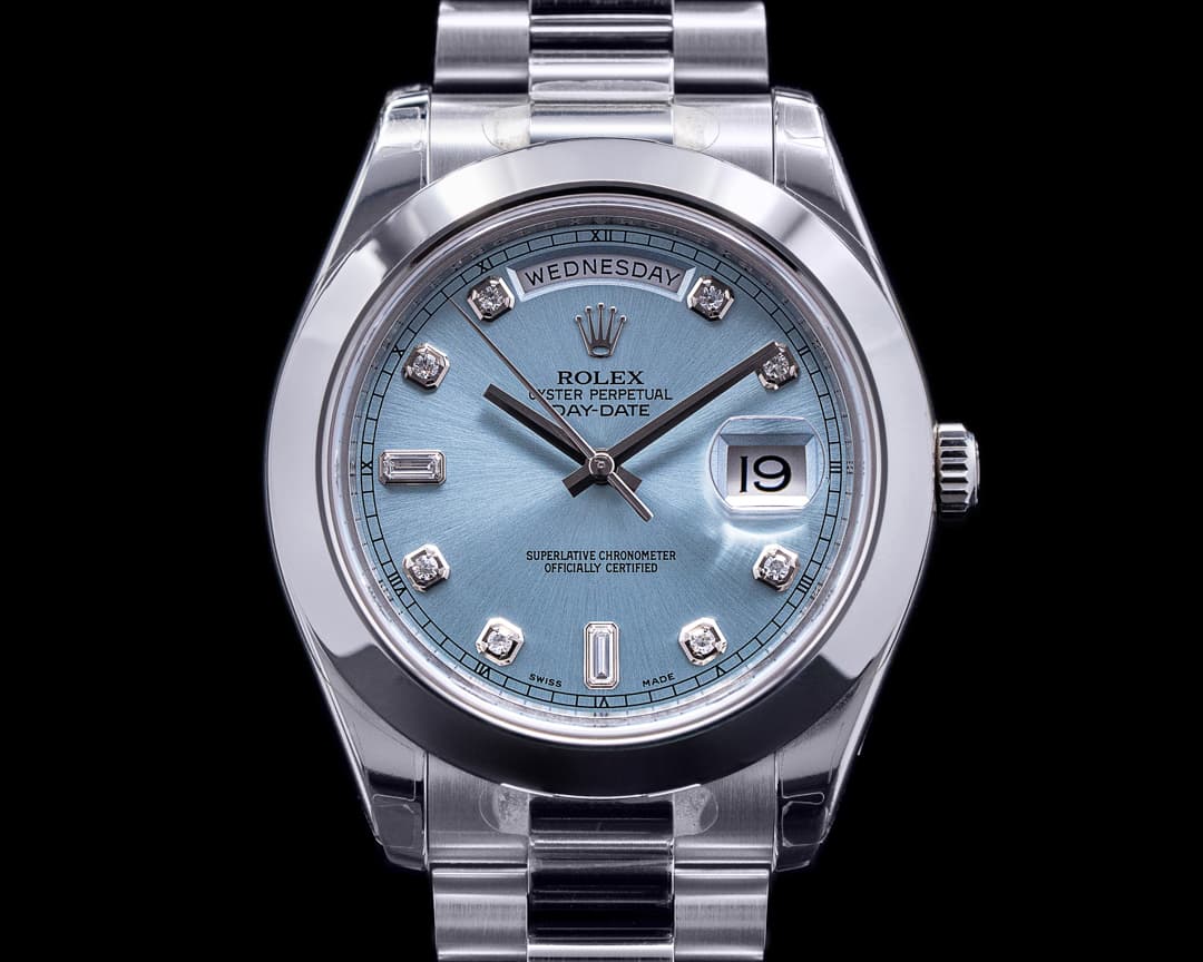 Rolex Platinum Day Date II 218206 Glacier Diamond Markers Dial 41MM