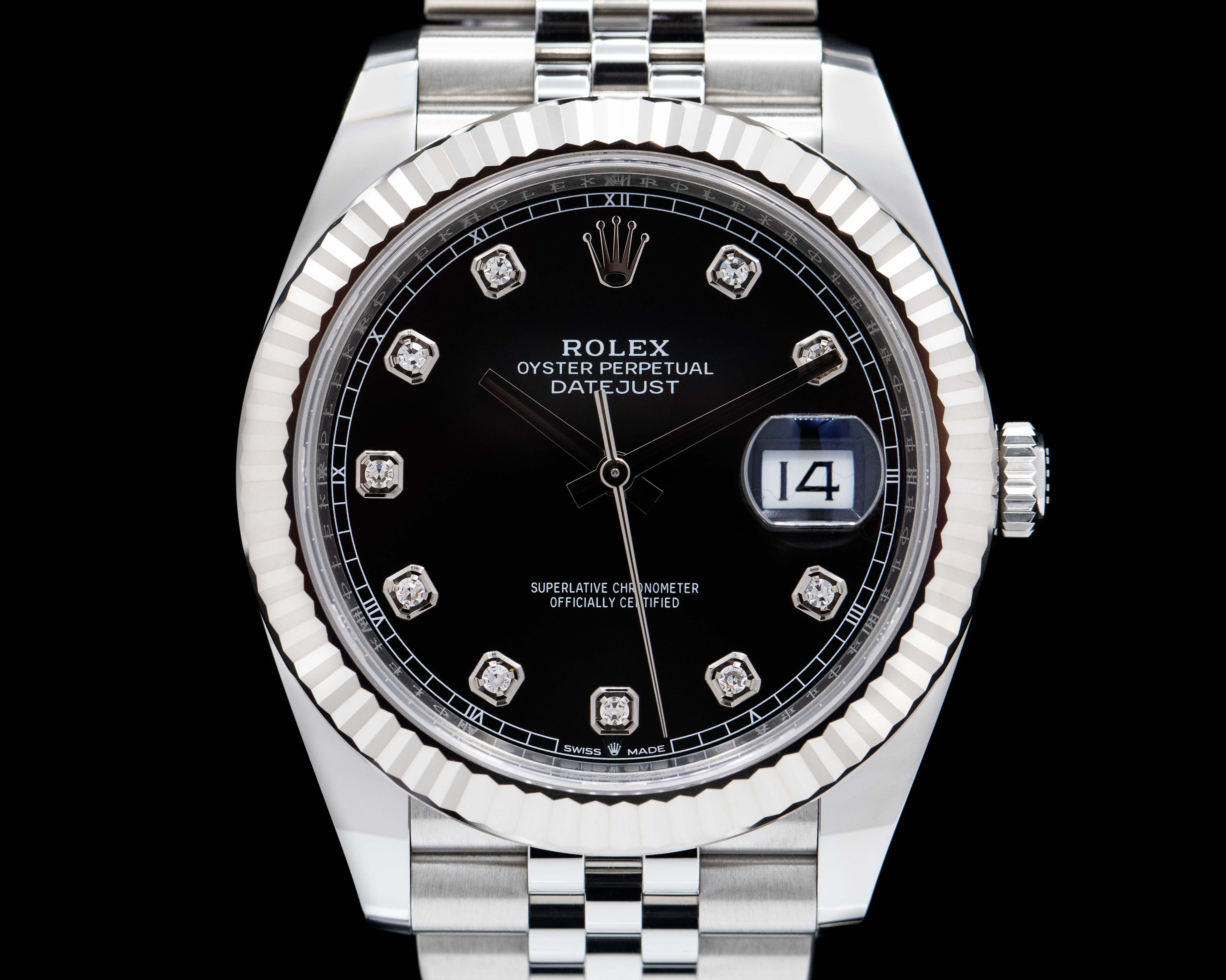 Rolex Datejust 41 Black Diamond Dial SS 2020