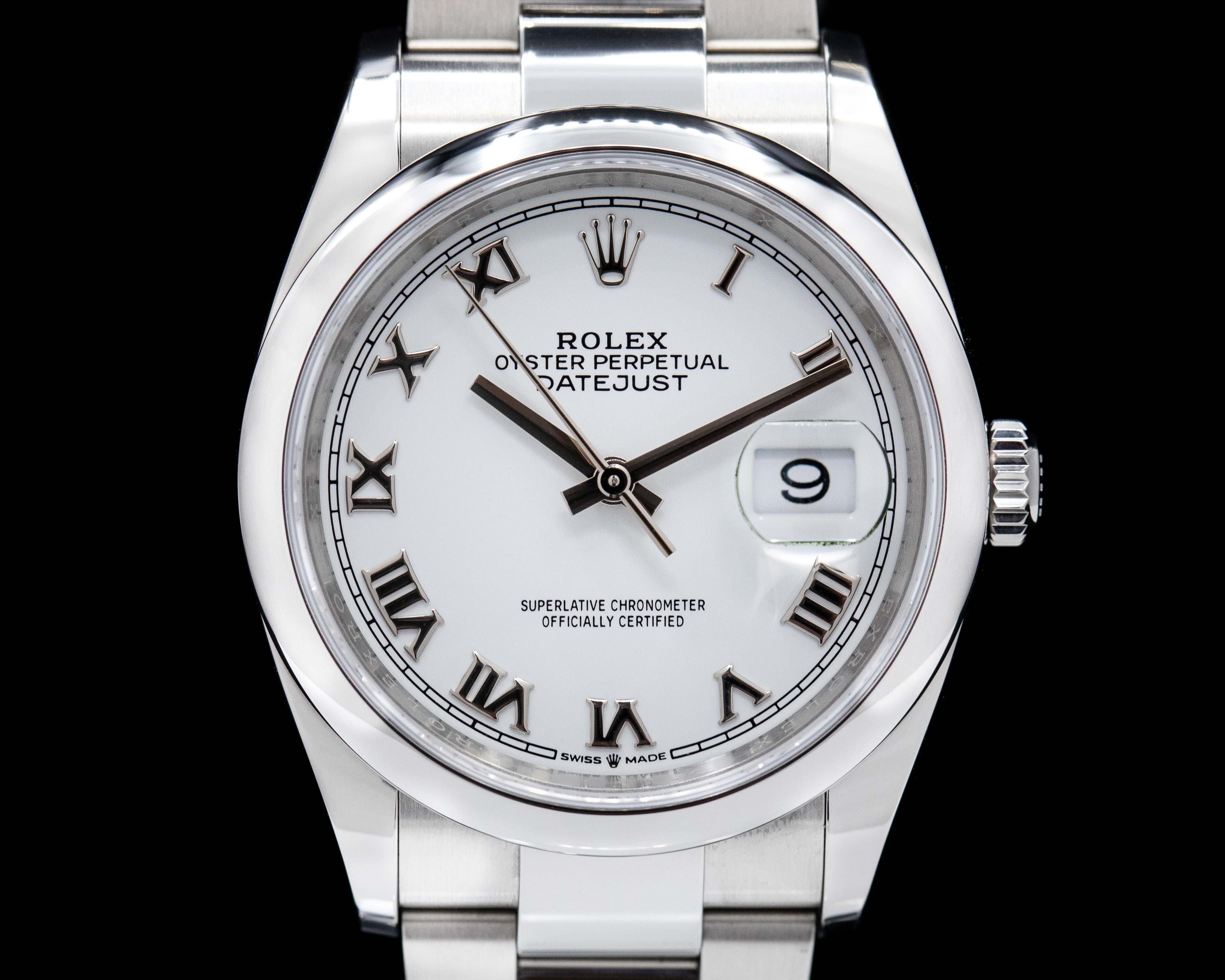 Rolex Datejust 126200 White Roman Dial/Oyster Bracelet 2021