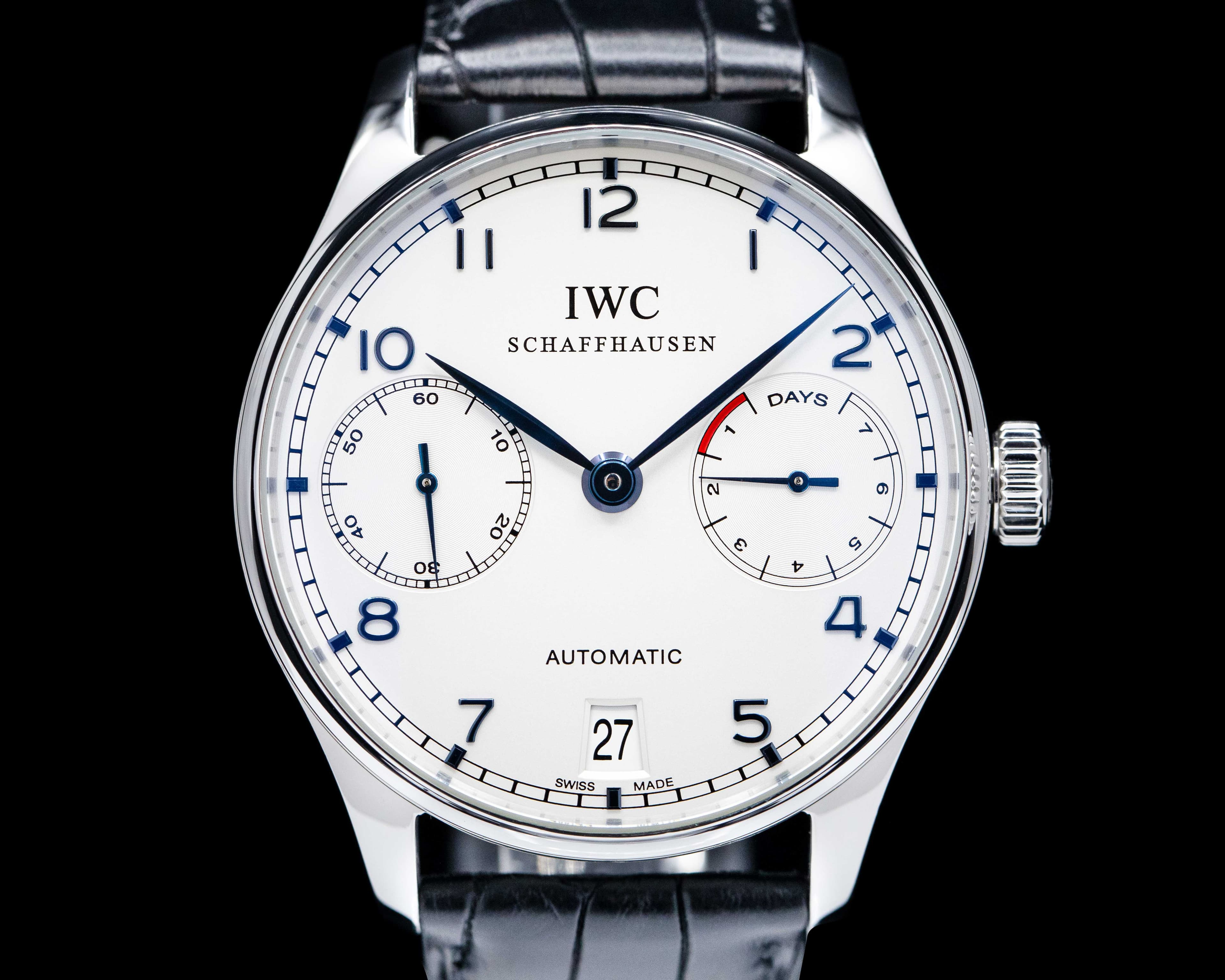 IWC Portuguese 7 Day SS / Blue Numerals 
