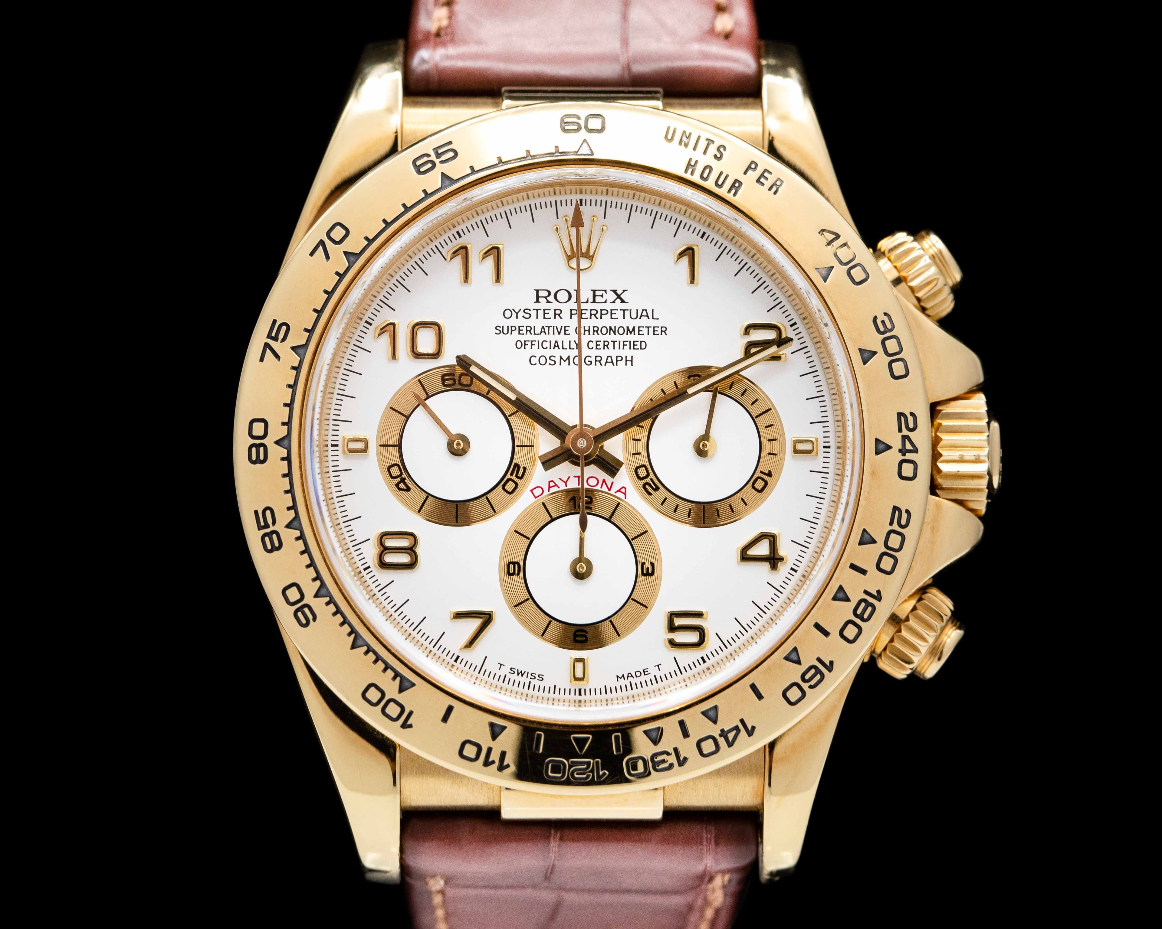 Rolex Daytona 16518 Zenith 18K YG/White Dial BOX & PAPERS 
