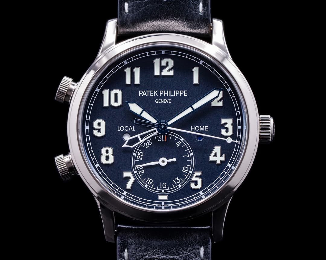 Patek Philippe Calatrava 5524G Pilot Travel Time 18k White Gold 