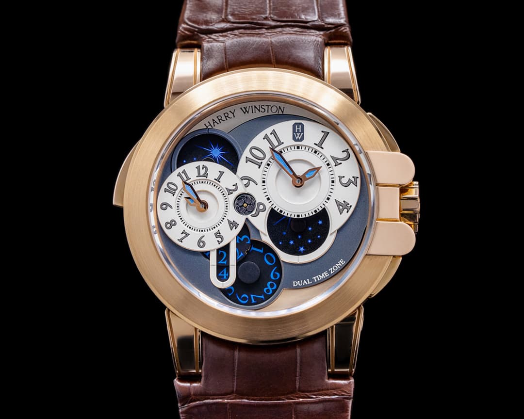 Harry Winston Ocean Dual Time GMT 18K Rose Gold 44MM