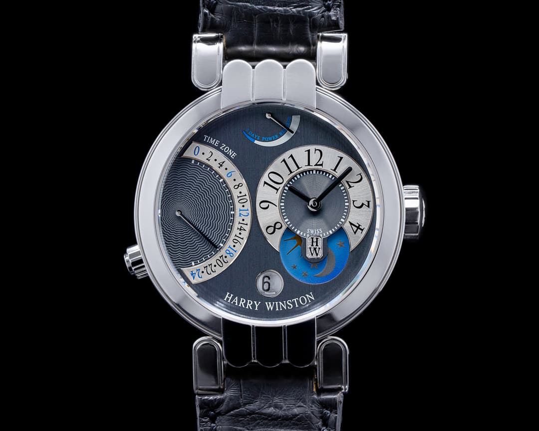 Harry Winston Premier Excenter Time Zone 18k White Gold