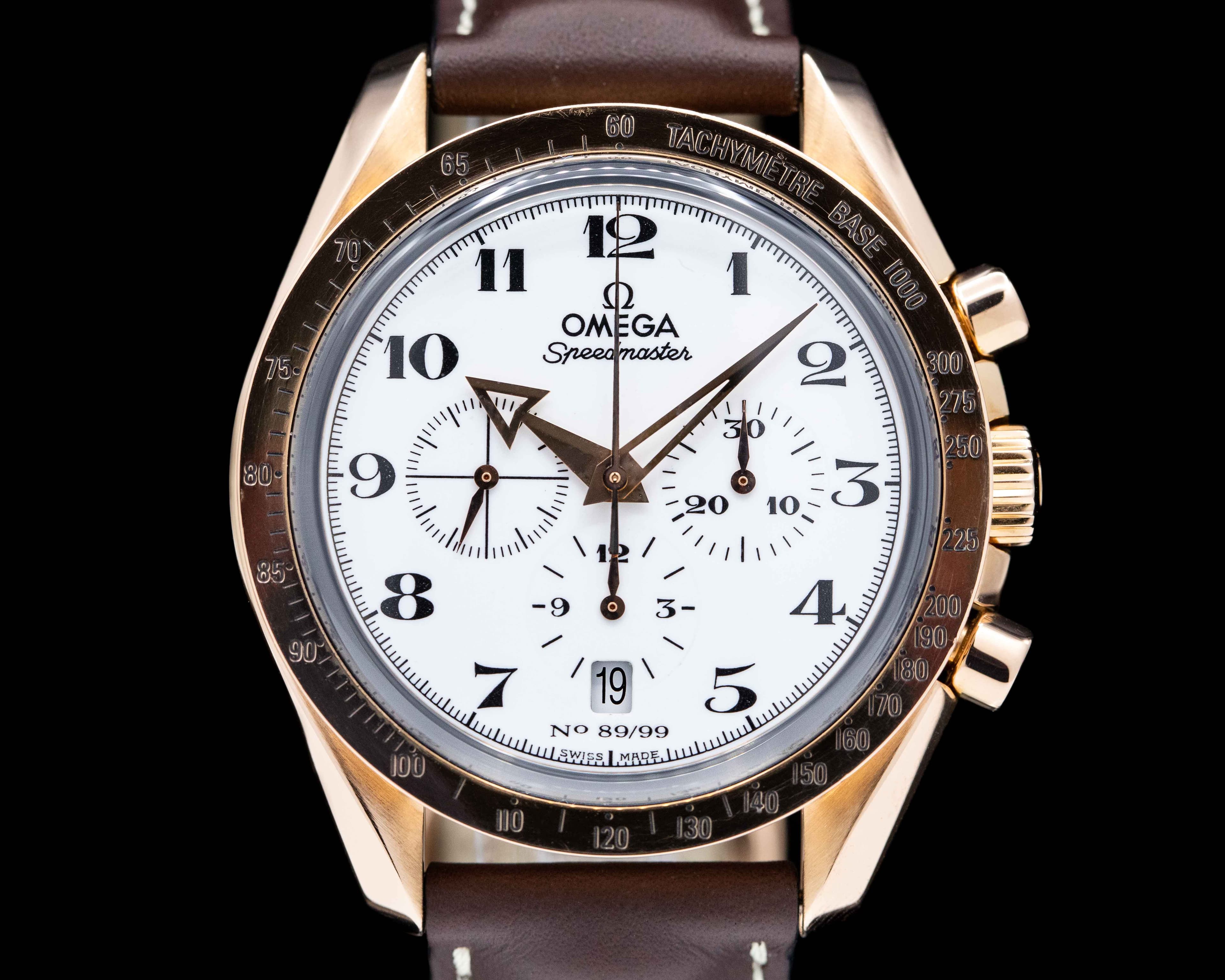 Omega Speedmaster Broad Arrow 18K Rose Gold Enamel Dial LIMITED