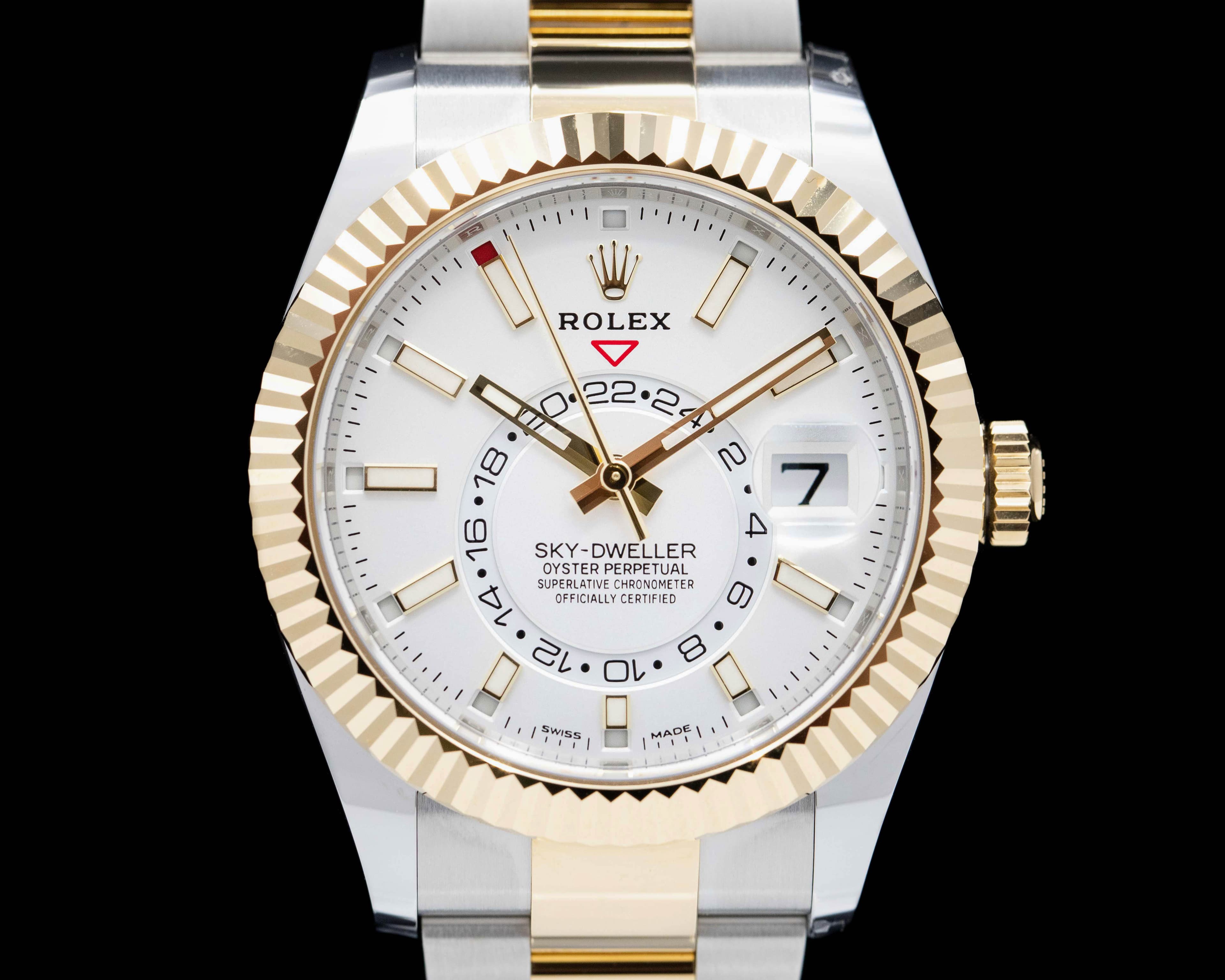Rolex Sky Dweller 326933 Steel & Yellow Gold White Dial 2022