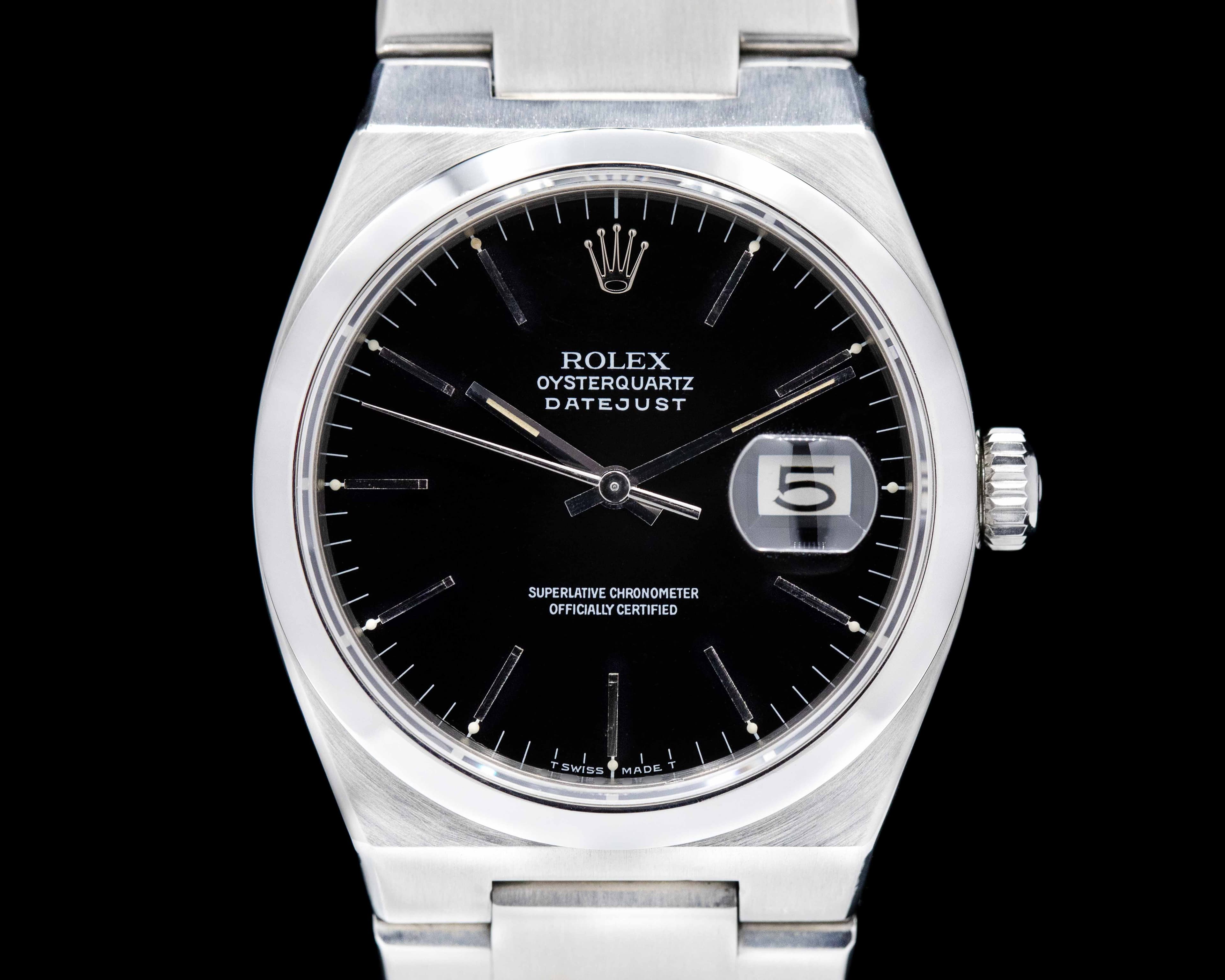 Rolex OysterQuartz Datejust Black Dial 