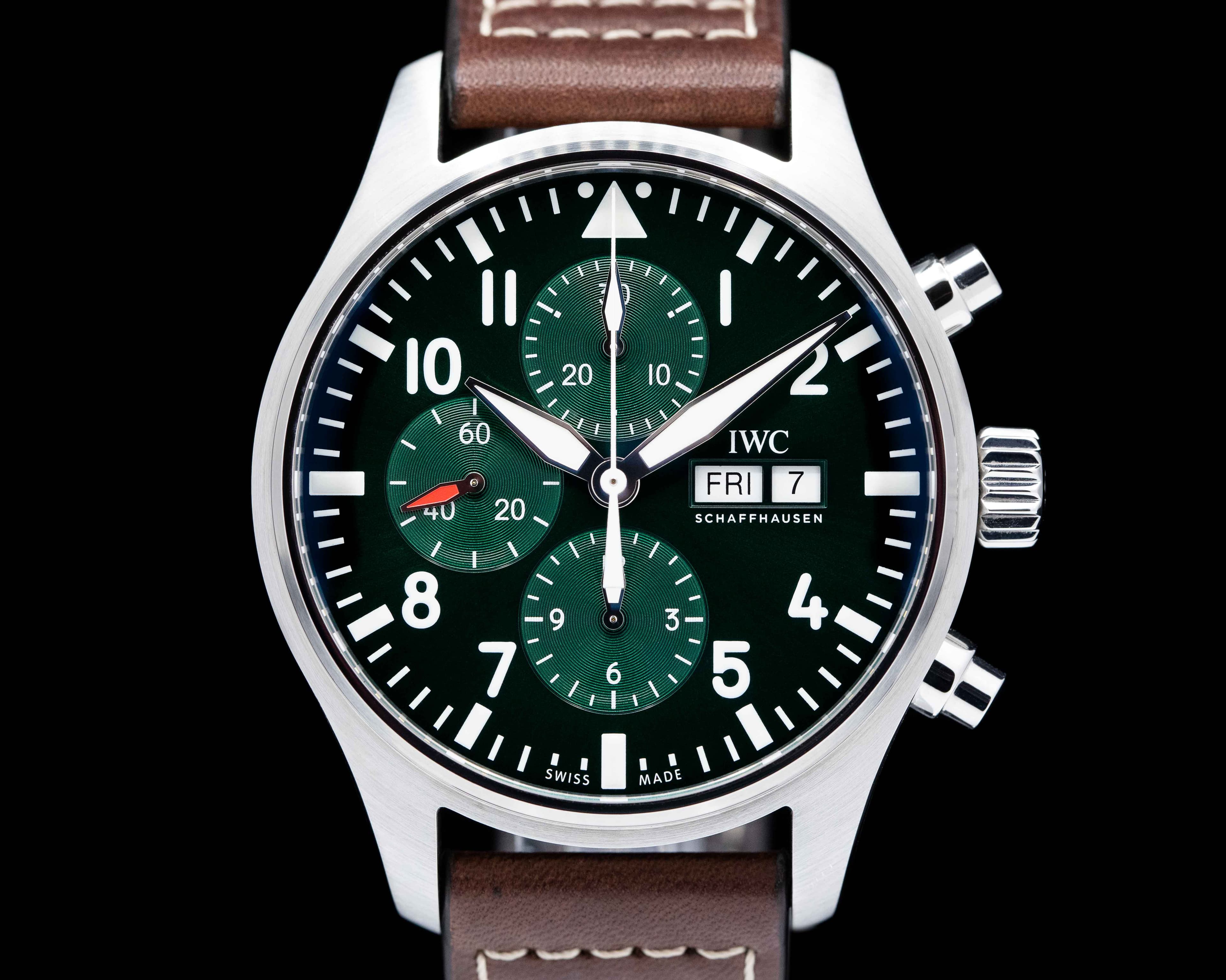 IWC Pilot's Watch Chronograph 41mm SS Green dial UNWORN