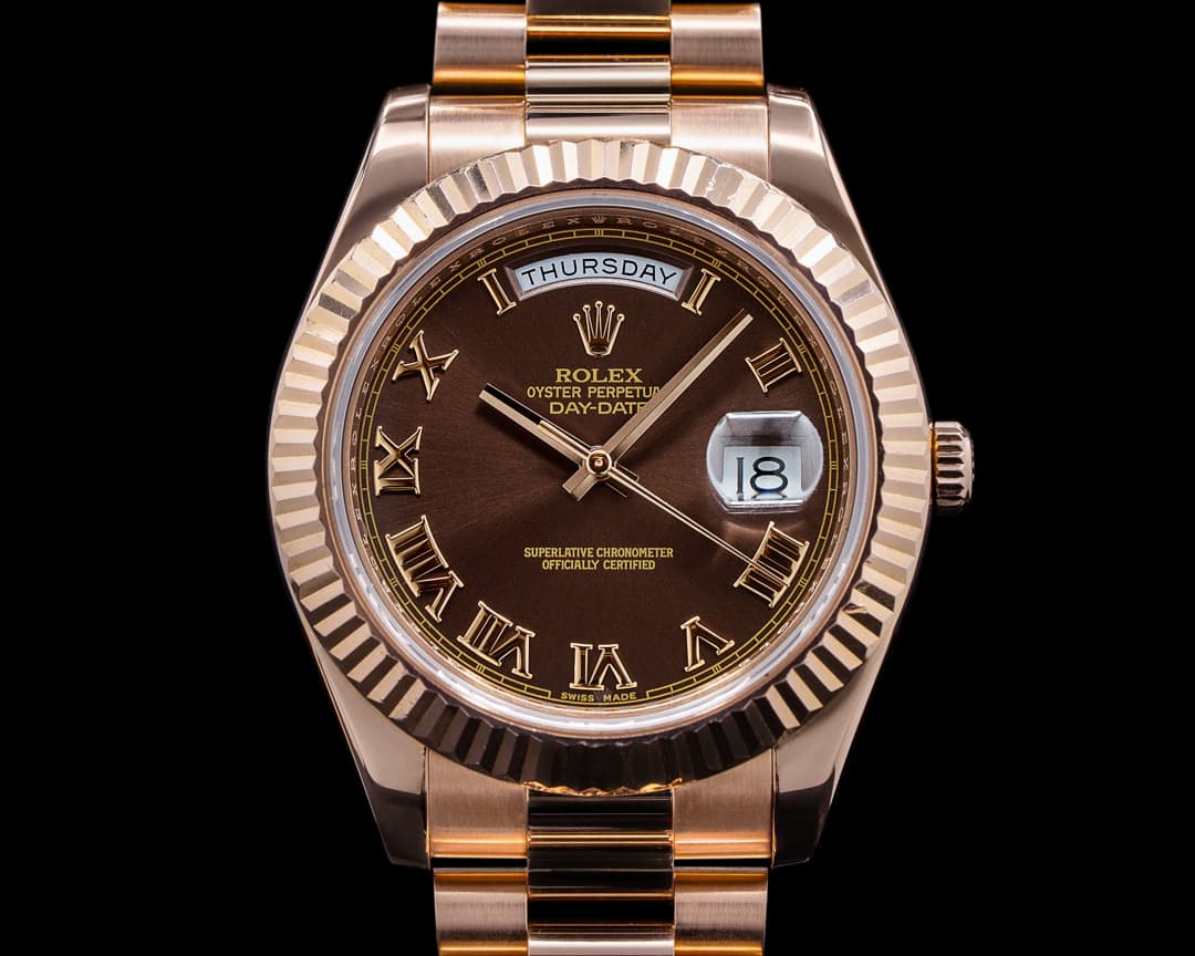 Rolex Day-Date 218235 Presidential II Rose Gold Romans