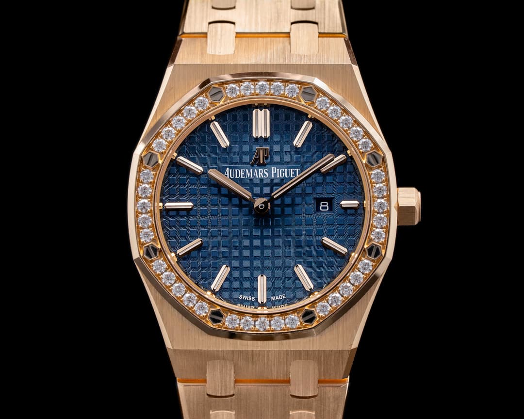 Audemars Piguet Royal Oak Ladies Quartz Rose Gold / Blue Dial 33MM